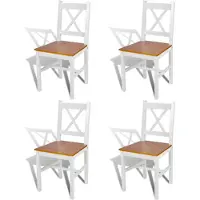 vidaXL Chaises de salle à manger 4 pcs. Blanc pin