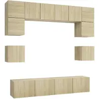 vidaXL Ensemble d'armoires TV 8 pièces en bois composite chêne Sonoma