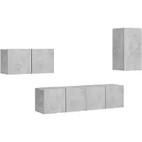 vidaXL Ensemble d'armoires TV 4 pièces gris béton Bois composite