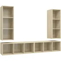 vidaXL Armoires murales TV 4 pcs. chêne Sonoma bois composite
