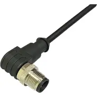 Bkl Electronic 2702027 Câble de raccordement capteurs/actionneurs connecteur M12, coudé 2 m, Câble + prise électronique, Noir