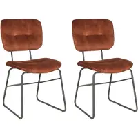 Label51 Chaises à manger lot de 2 Dez 49x60x87 cm rouille