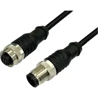 Bkl Electronic 2702003 Câble de raccordement capteurs/actionneurs, connecteur femelle M12, droit 2 m P, Câble + prise électronique, Noir