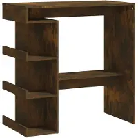 vidaXL Table de bar avec étagère chêne fumé 100x50x101,5 cm Bois composite