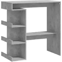 vidaXL Table de bar avec étagère gris béton 100x50x101,5 cm Bois composite
