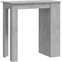 vidaXL Table de bar avec étagère gris béton 102x50x103,5 cm