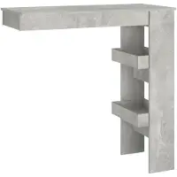 vidaXL Table de bar murale gris béton 102x45x103,5 cm Bois composite