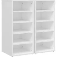 vidaXL Armoires à chaussures 2pcs Blanc 31,5x35x70cm Bois d'ingénierie
