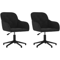 vidaXL Chaise de salle à manger 2 pcs. Pivotantes Noir Velours