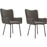 vidaXL Chaise de salle à manger 2 pcs. Gris foncé velours