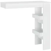 vidaXL Table de bar murale blanche 102x45x103,5 cm Bois composite