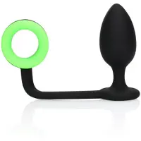 Ouch! Butt Plug avec anneau de bite phosphorescent