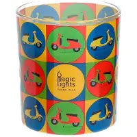 Magic Lights - Bougie En Verre Pop Art Ø7.5cm H8.4cm Moto Magic Lights