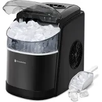 Kitchenbrothers Machine à glaçons avec pelle à glace- - Fonction autonettoyante - - 1.6L - 8 min. - 12kg/24h - Noir