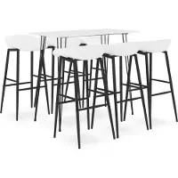 vidaXL Ensemble de bar 7 pièces blanc