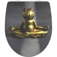 Schutte Duroplast HG Siège de WC RELAXING FROG, Siège de WC à fermeture souple et à déclenchement rapide, Siège de WC