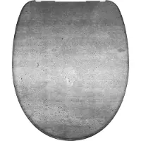 Schutte Siège WC SCHÜTTE INDUSTRIAL GREY, abattant de WC en plastique thermodurci avec fermeture automatique, lunette de WC, siège de toilette