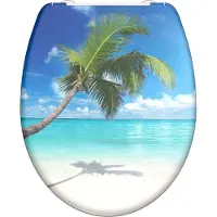 Schutte Abattant de WC CARRIBEAN, Abattant de WC en duroplast avec fermeture souple et déverrouillage rapide, Abattant de WC avec motifs imprimés