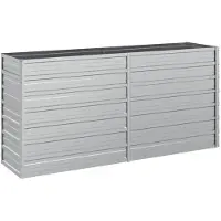 vidaXL -Pflanzer erhöht 160 x 40 x 77 cm galvanisé Stahl Silber