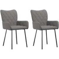 vidaXL Chaise de salle à manger 2 pcs. Tissu gris clair