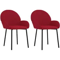 vidaXL Chaise de salle à manger 2 pcs. Velours rouge vin