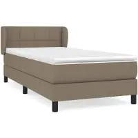 vidaXL Lit boxspring avec matelas Taupe 90x200 cm Tissu