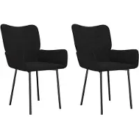 vidaXL Chaise de salle à manger 2 pcs. noir velours