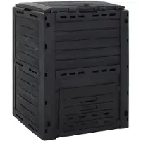 vidaXL Composteur De Jardin Noir 280 L Polypropylène