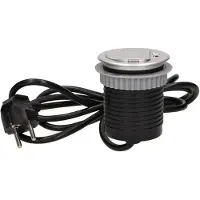 ORNO Prise encastrée OR-AE-1373 230V + USB rechargeable, argent, câble 1,8m