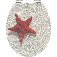 Schutte Siège de WC RED STARFISH High Gloss avec noyau en bois MDF, siège de WC brillant avec motif soft close, siège de WC
