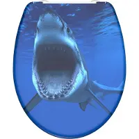 Schutte Siège de WC SHARK, siège de WC en duroplast avec fermeture souple et déverrouillage rapide, siège de WC