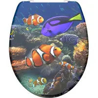Schutte Siège de toilette SCHÜTTE avec abaissement automatique SEA LIFE Duroplast Imprimé