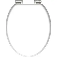 Schutte Siège de toilette MDF SPIRIT WHITE, siège de toilette avec mécanisme de fermeture souple, siège de toilette avec noyau en bois, siège de toilette blanc, couvercle de toilette