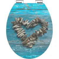 Schutte Abattant WC SHELL HEART HG avec noyau en bois en MDF Abattant WC avec mécanisme de fermeture silencieux Imprimé avec motif