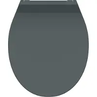 Schutte Abattant WC en duroplast SLIM ANTHRAZIT, abattant WC avec fermeture souple et déverrouillage rapide, abattant WC en design plat