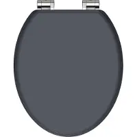 Schutte WC-Bril 80104 SPIRIT ANTHRAZIT - Bois MDF - Soft Close - Charnières chromées - Capacité de charge maximale 175 kg - Laqué - Anthracite satiné