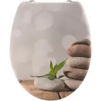 Schutte Abattant de WC PYRAMID, abattant de WC en duroplaste avec fermeture souple et déverrouillage rapide, imprimé d'un motif