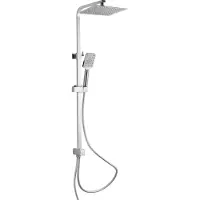 Schutte Kit de douche SILVER RAIN de SCHÜTTE, grande douche à effet pluie, douchette à main avec 3 jets, barre de douche réglable en hauteur, chrome