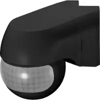 ORNO Détecteur de mouvement LED PIR - IP44 - Noir - 220° - Automatique et réglable