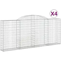vidaXL Gabions 4 pcs voûtés 300x30x120/140 cm en fer