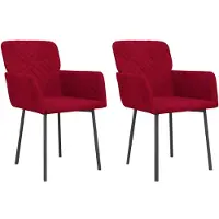 vidaXL Chaise de salle à manger 2 pcs. Velours rouge vin