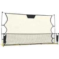 vidaXL Football Rebounder Noir et Jaune 183x85x120 cm Polyester