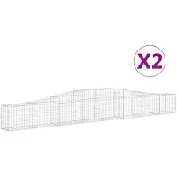 vidaXL Gabions avec arc surélevé 2 pcs. 400x30x40/60 cm Fer galvanisé