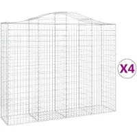 vidaXL Gabions avec arc surélevé 4 pcs. 200x50x160/180cm Fer galvanisé