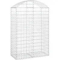 vidaXL Gabion avec arc surélevé 100x50x140/160 cm Fer galvanisé