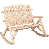 vidaXL Banc de jardin à bascule 2 places 123x96x102 cm bois massif épicéa