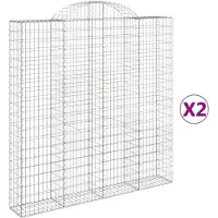 vidaXL Gabions avec arc surélevé 2 pcs. 200x30x200/220cm Fer galvanisé