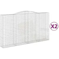 vidaXL Gabions 2 pcs voûtés 400x50x220/240 cm en fer