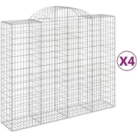 vidaXL Gabions 4 pcs voûtés 200x50x160/180 cm en fer