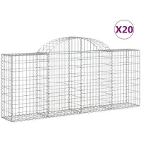 vidaXL Gabions avec arc surélevé 20 pcs. 200x30x80/100cm Fer galvanisé